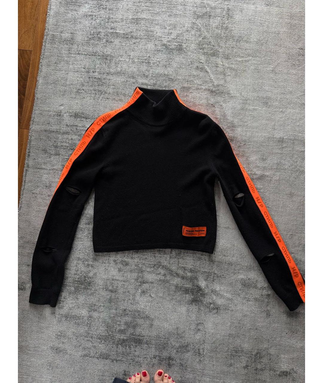 HERON PRESTON Черный шерстяной джемпер / свитер, фото 6