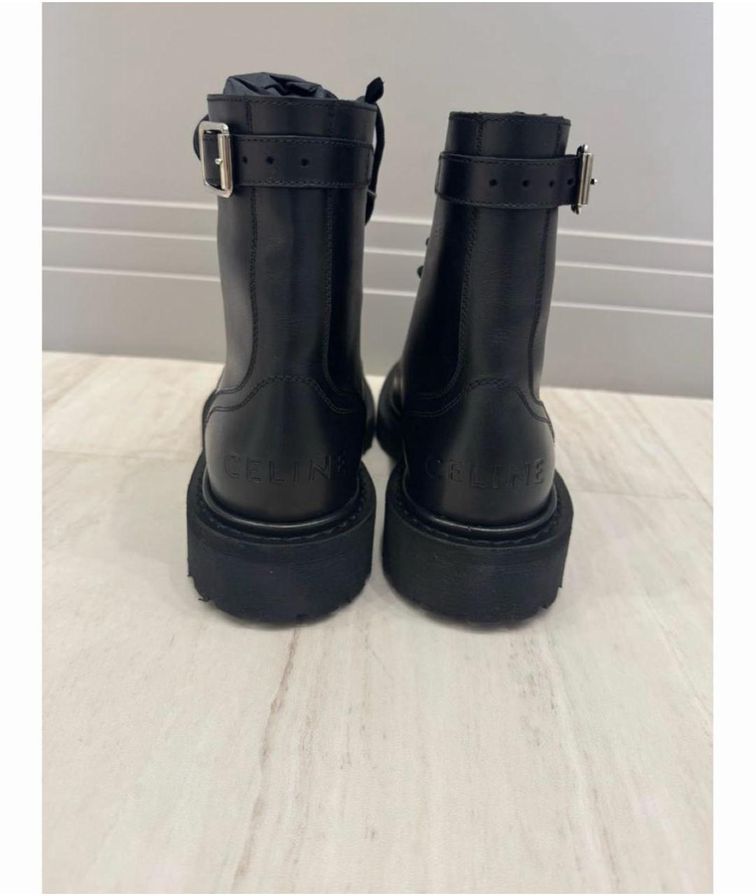 CELINE Черные кожаные ботинки, фото 3