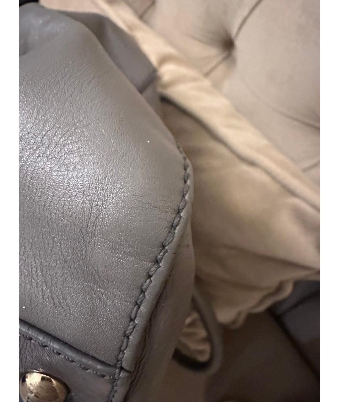 FENDI Серая кожаная сумка тоут, фото 9