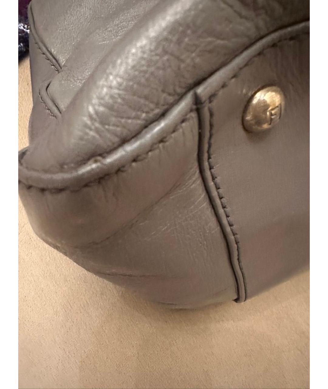 FENDI Серая кожаная сумка тоут, фото 8