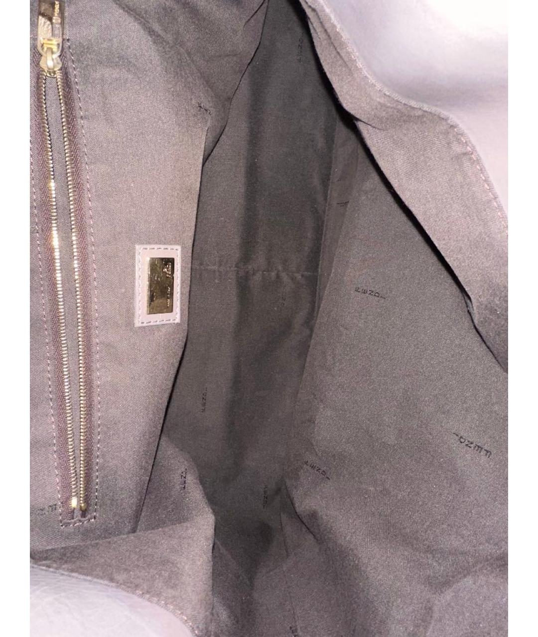 FENDI Серая кожаная сумка тоут, фото 4