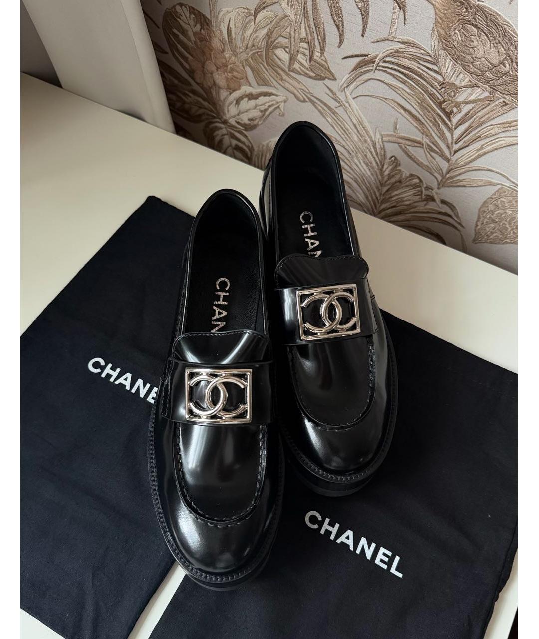 CHANEL Черные кожаные лоферы, фото 3