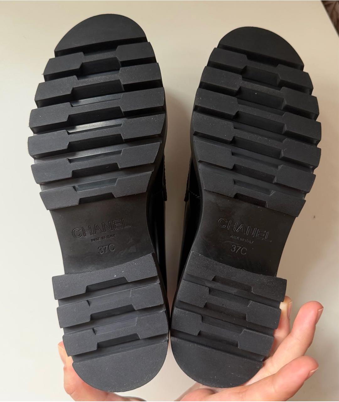 CHANEL Черные кожаные лоферы, фото 5