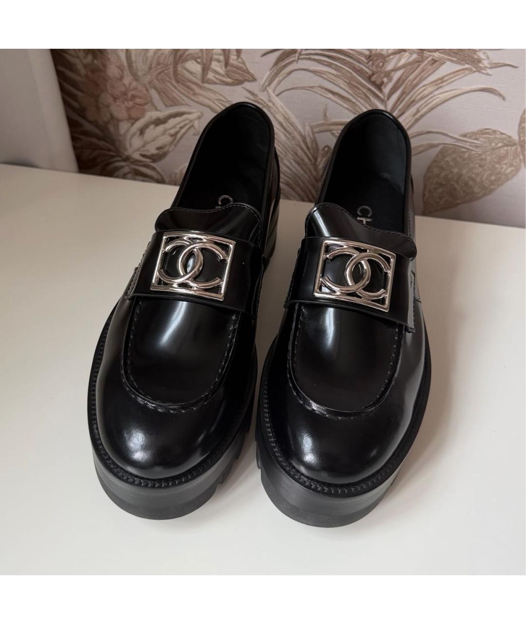 CHANEL Черные кожаные лоферы, фото 6