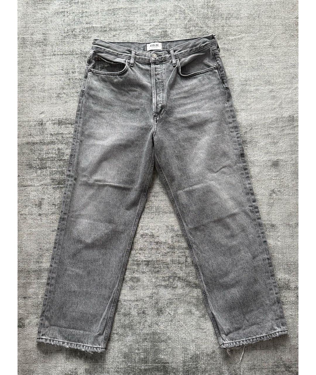 AGOLDE Серые хлопковые прямые джинсы, фото 6