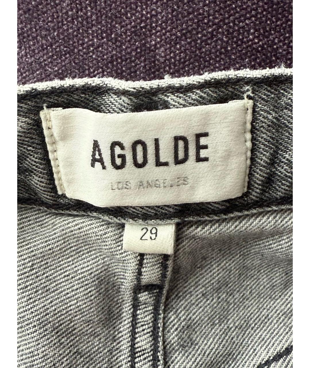 AGOLDE Серые хлопковые прямые джинсы, фото 3