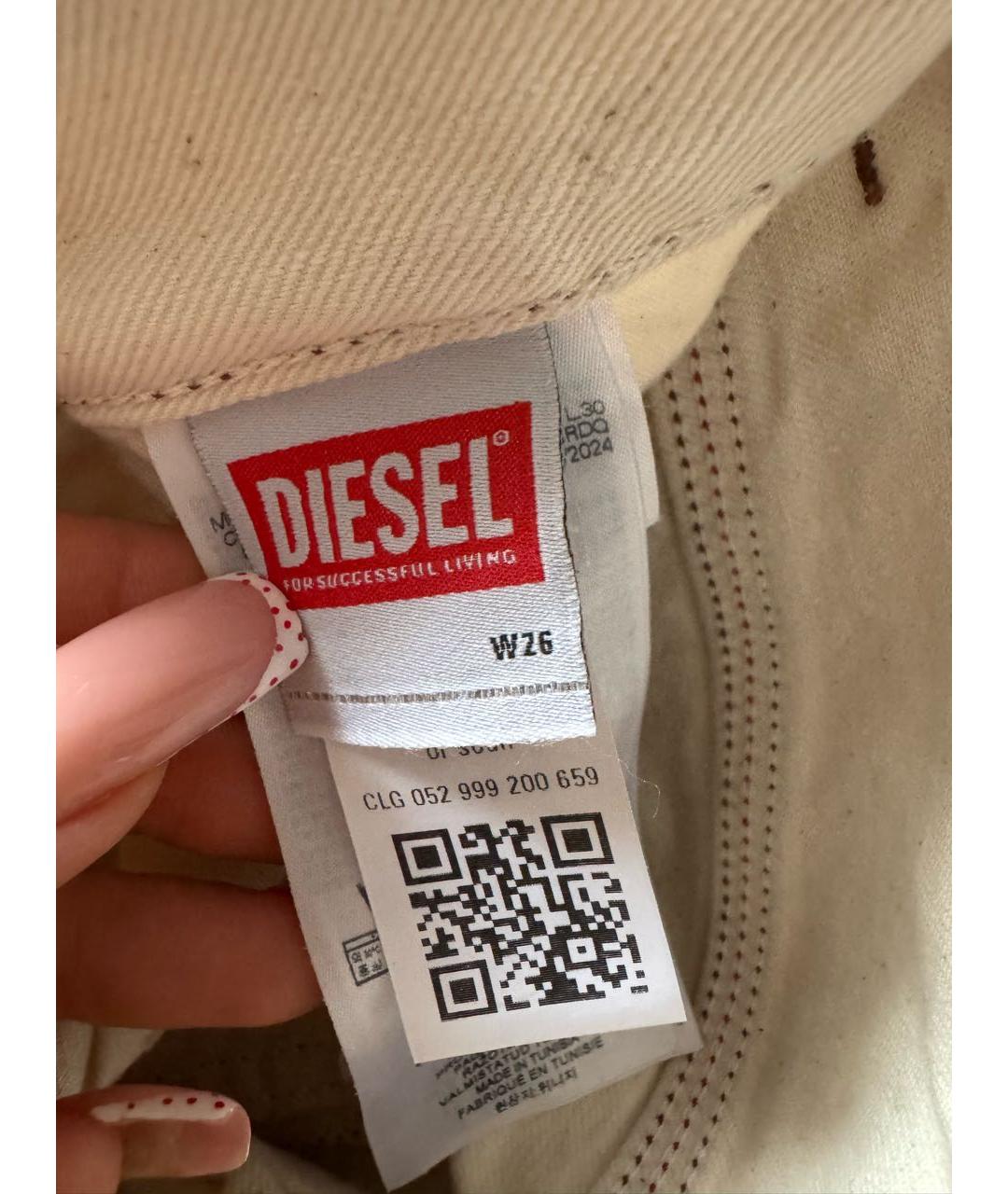 DIESEL Бежевые хлопковые джинсы клеш, фото 4