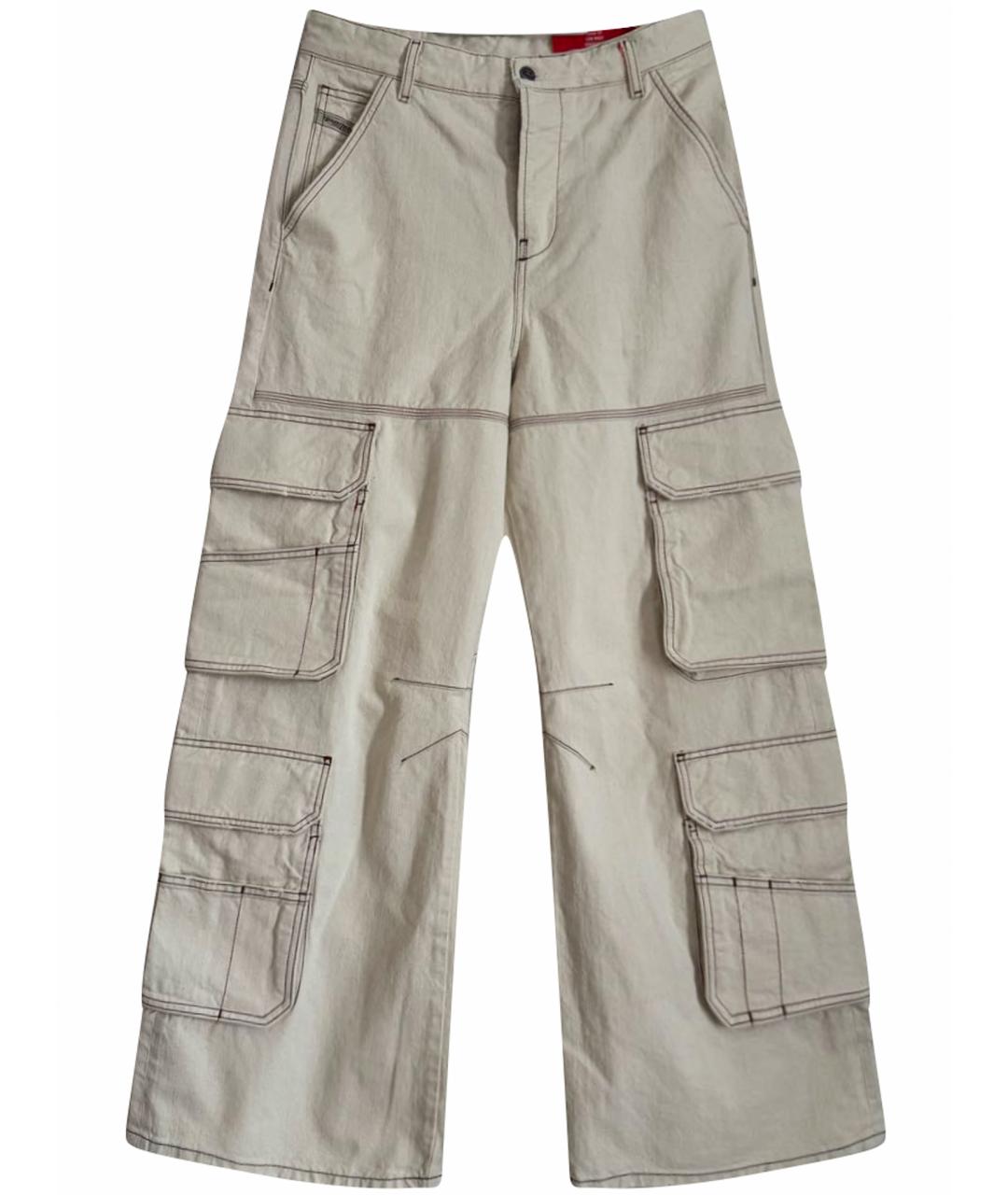 DIESEL Бежевые хлопковые джинсы клеш, фото 1