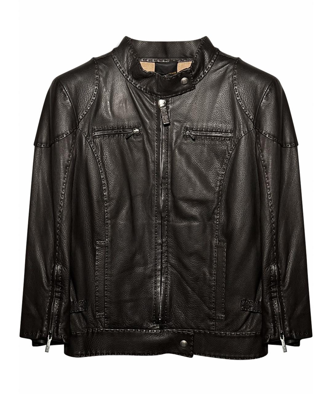 FENDI Коричневая кожаная куртка, фото 1