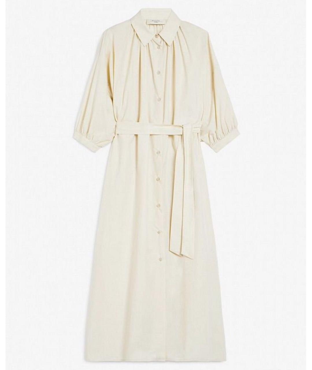 WEEKEND MAX MARA Бежевое хлопковое повседневное платье, фото 9