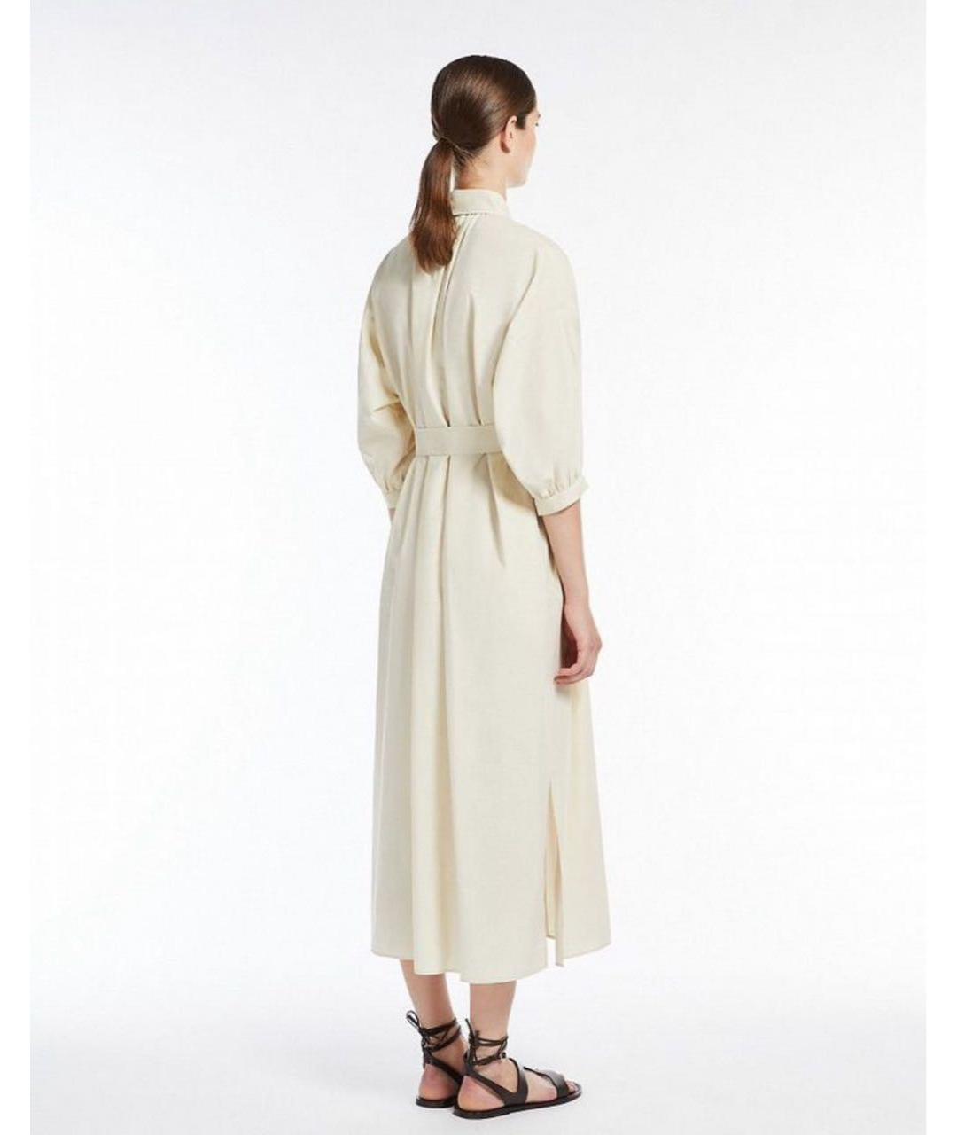 WEEKEND MAX MARA Бежевое хлопковое повседневное платье, фото 2