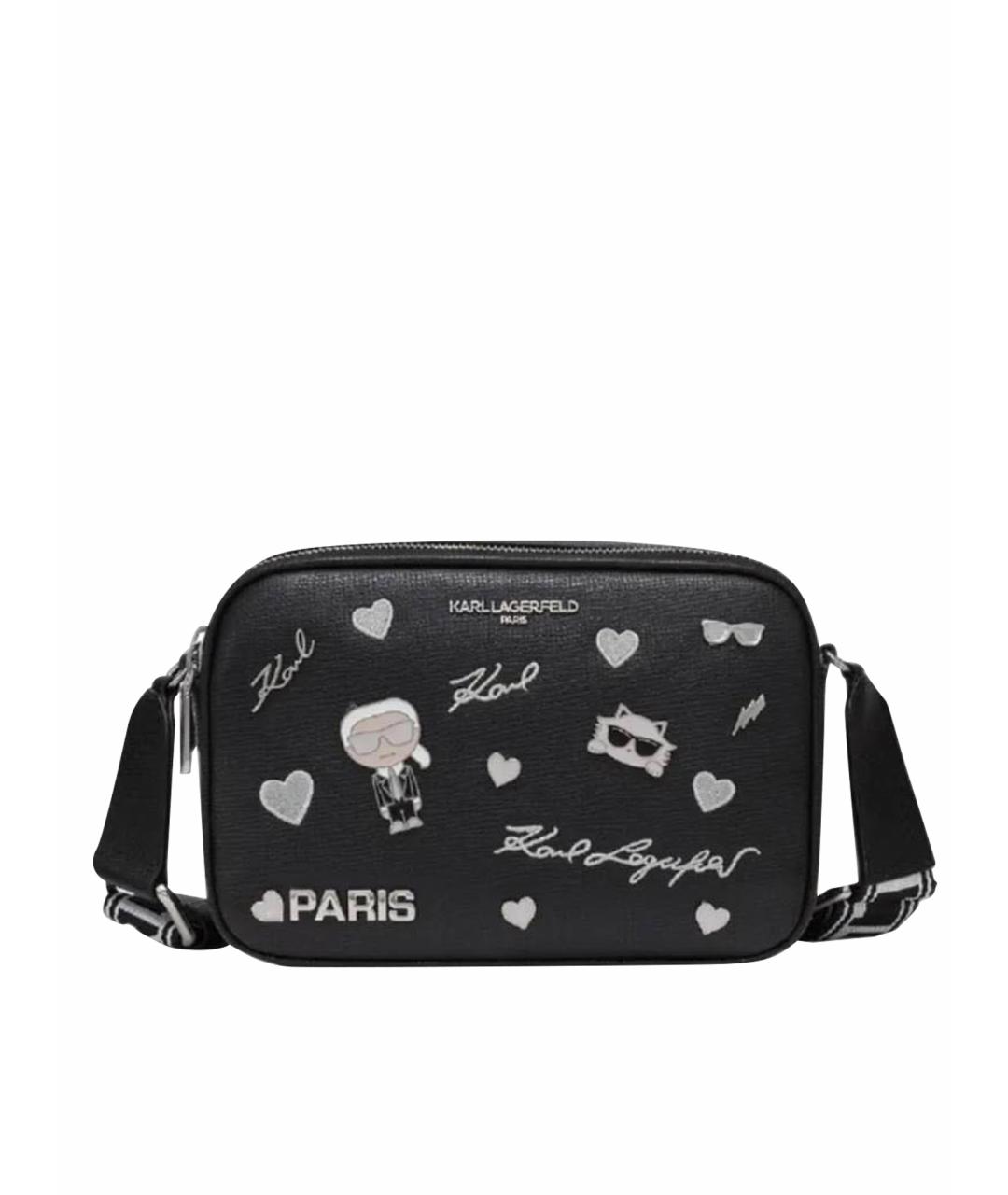 KARL LAGERFELD Черная сумка через плечо из искусственной кожи, фото 1