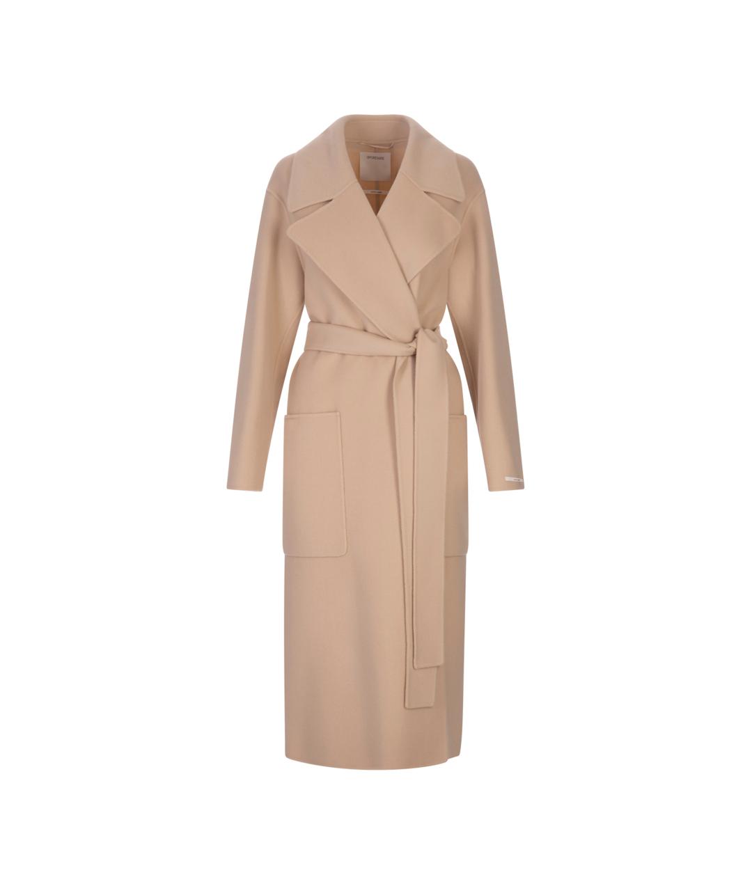 SPORTMAX Бежевое шерстяное пальто, фото 4