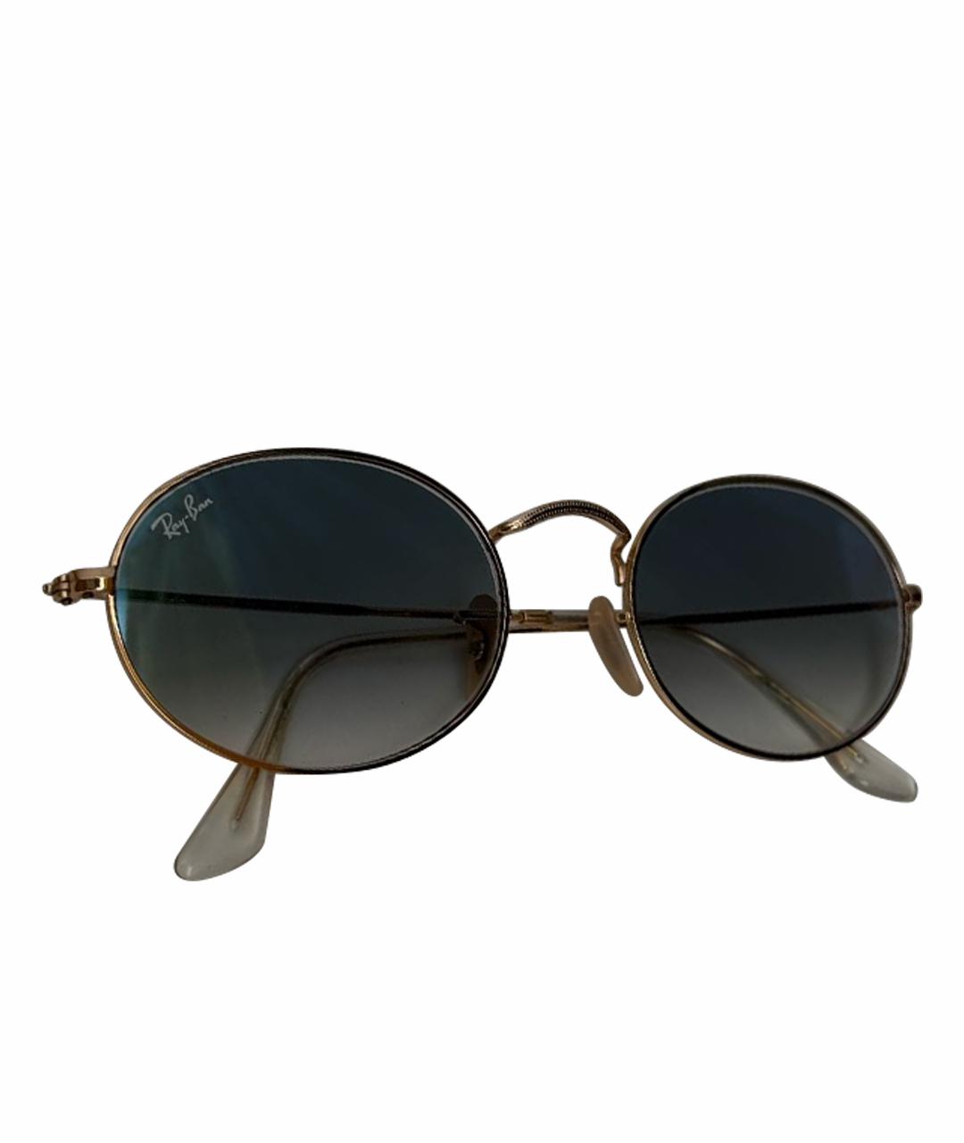 RAY BAN Золотые металлические солнцезащитные очки, фото 1
