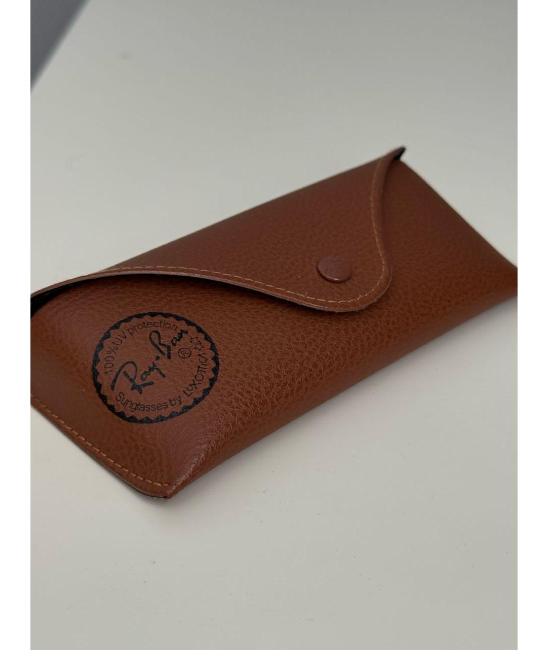 RAY BAN Золотые металлические солнцезащитные очки, фото 4