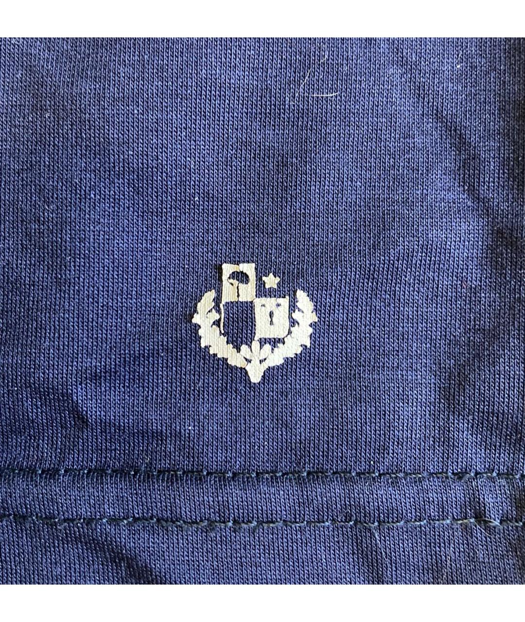 LORO PIANA Темно-синяя хлопковая футболка, фото 4