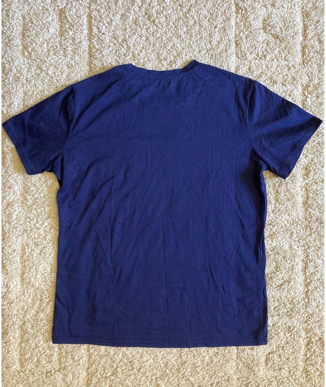 LORO PIANA Темно-синяя хлопковая футболка, фото 2