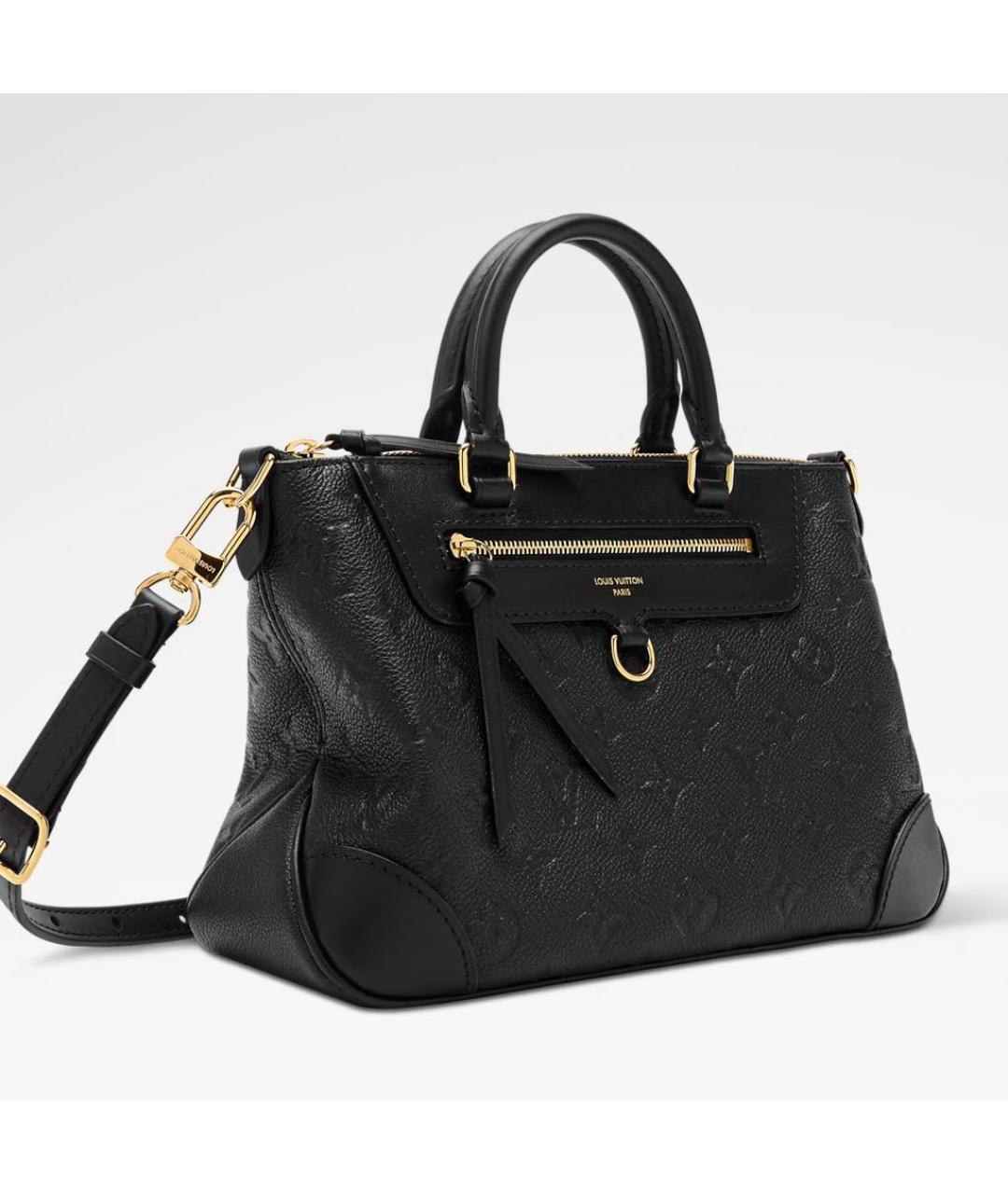 LOUIS VUITTON Черная кожаная сумка тоут, фото 3