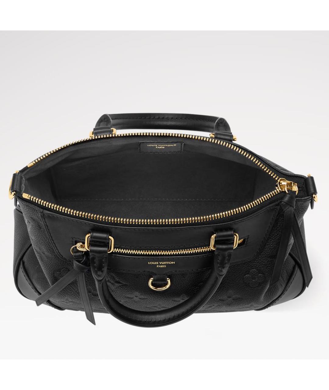 LOUIS VUITTON Черная кожаная сумка тоут, фото 4