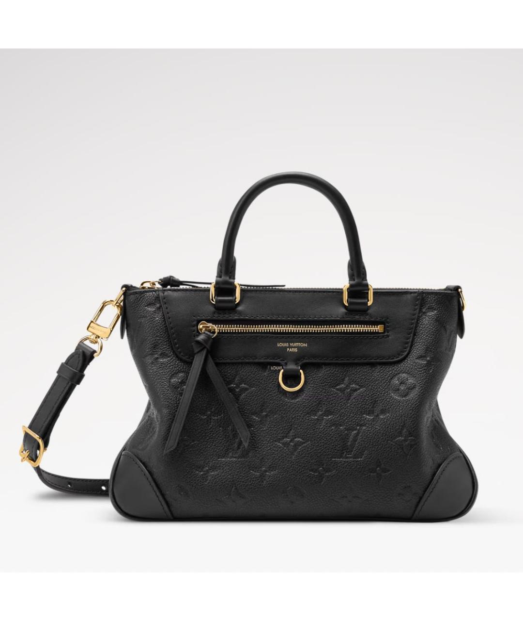 LOUIS VUITTON Черная кожаная сумка тоут, фото 5