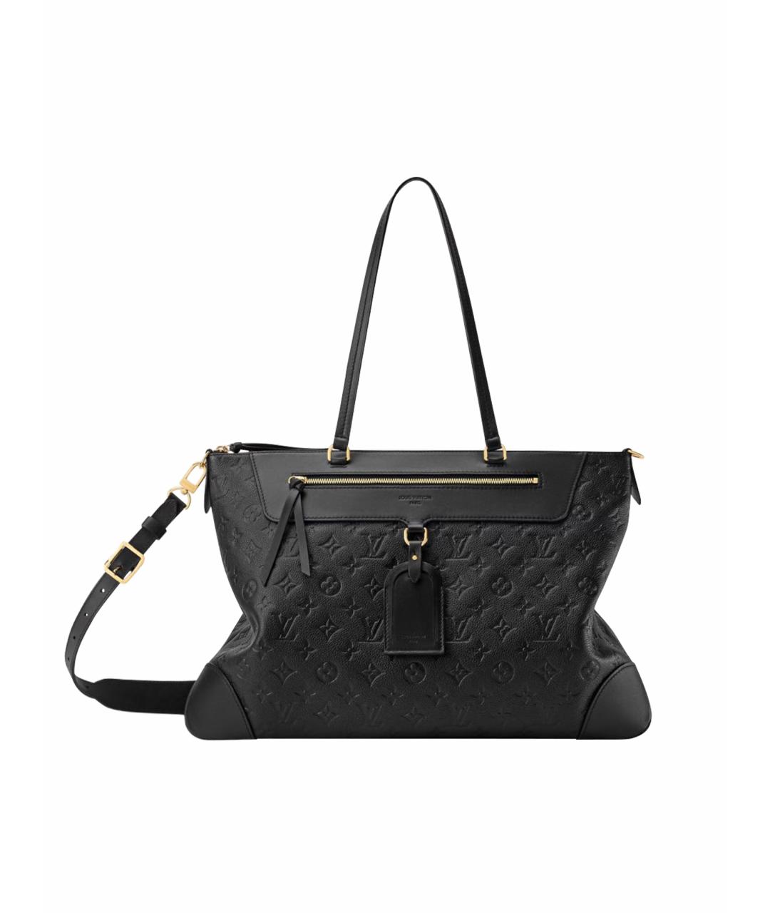 LOUIS VUITTON Черная кожаная сумка тоут, фото 1