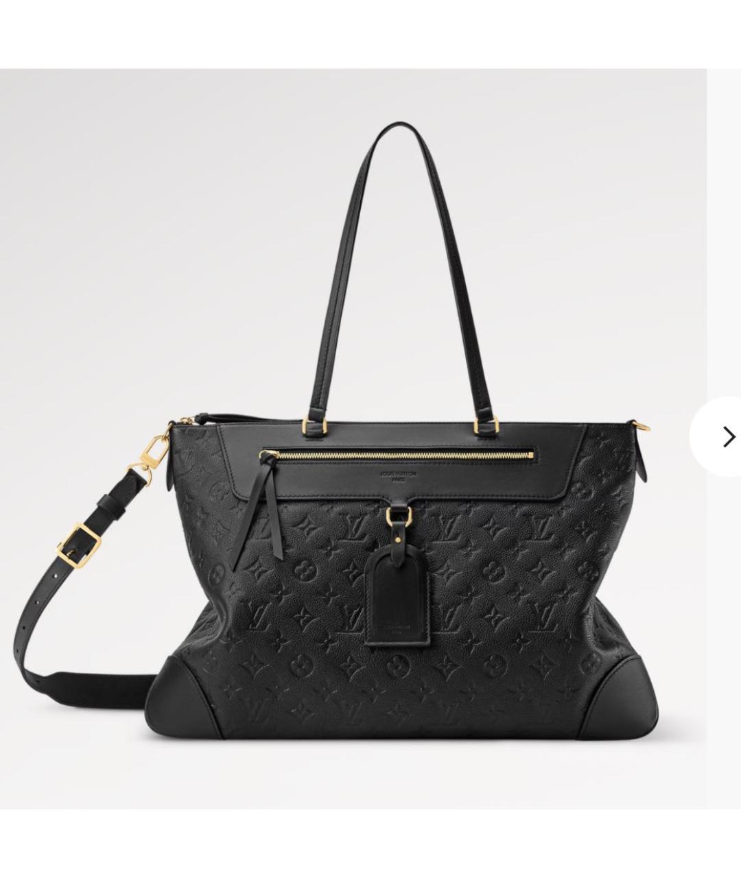 LOUIS VUITTON Черная кожаная сумка тоут, фото 5