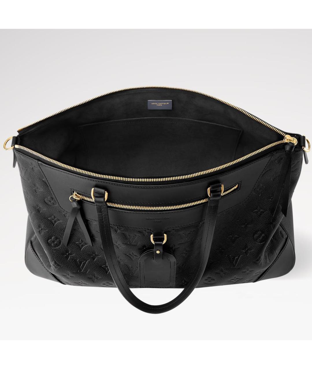 LOUIS VUITTON Черная кожаная сумка тоут, фото 3