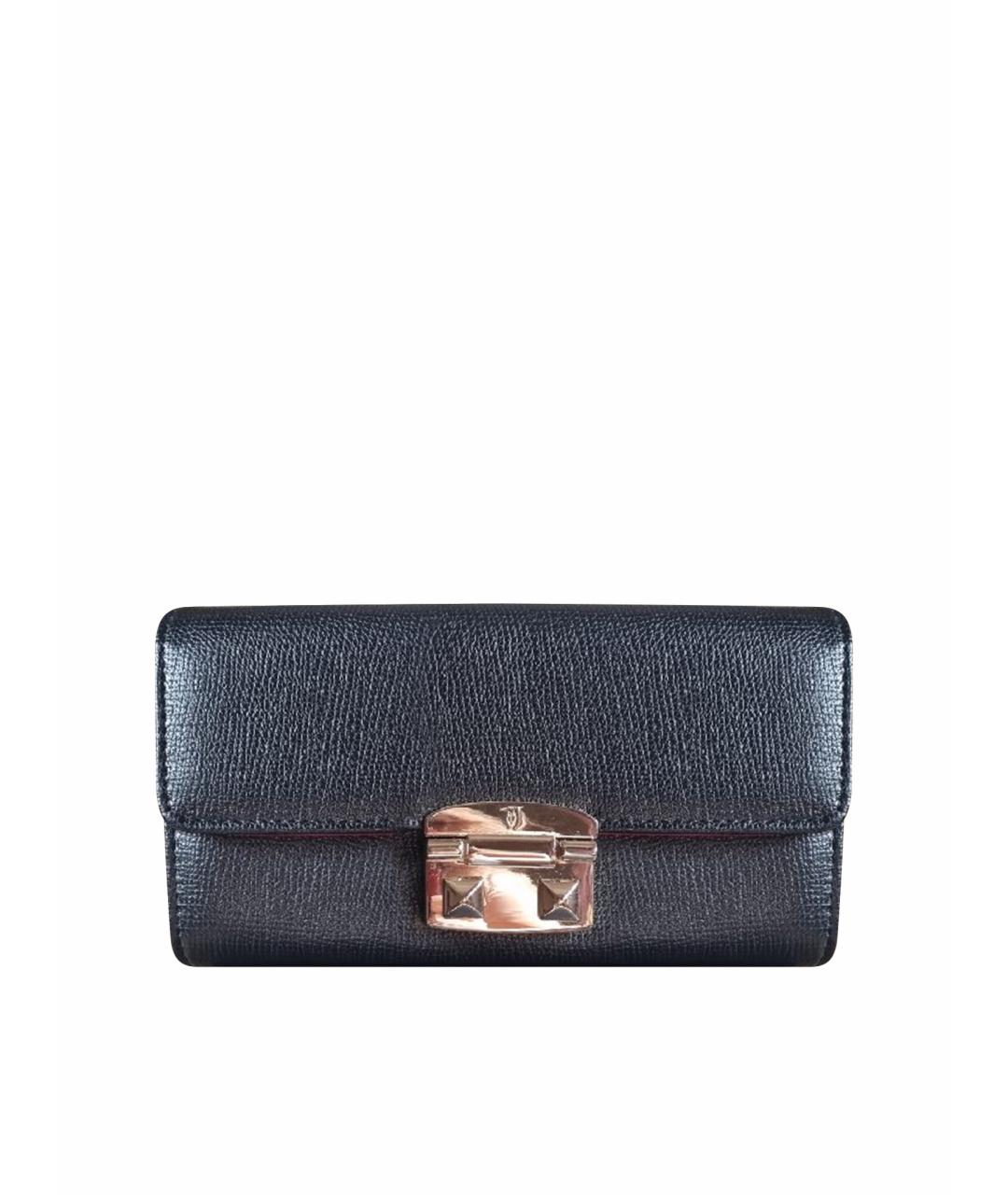 TRUSSARDI JEANS Черный кожаный кошелек, фото 1