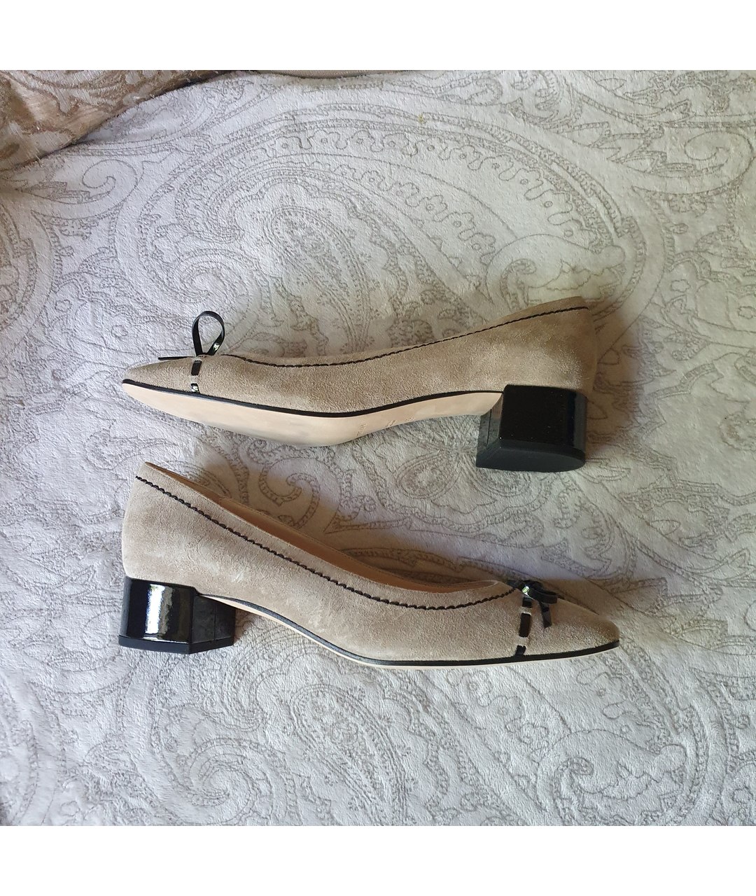 GIORGIO ARMANI Бежевые замшевые туфли, фото 2