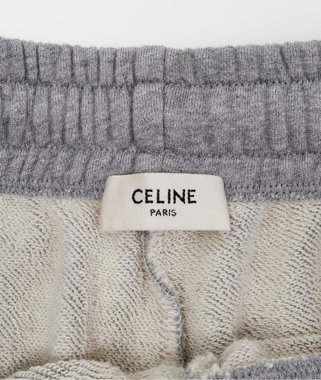 CELINE Серые хлопковые брюки широкие, фото 5