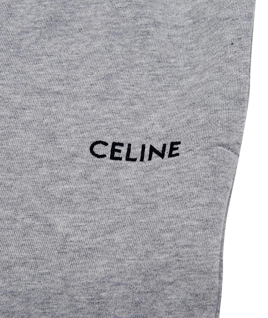 CELINE Серые хлопковые брюки широкие, фото 8