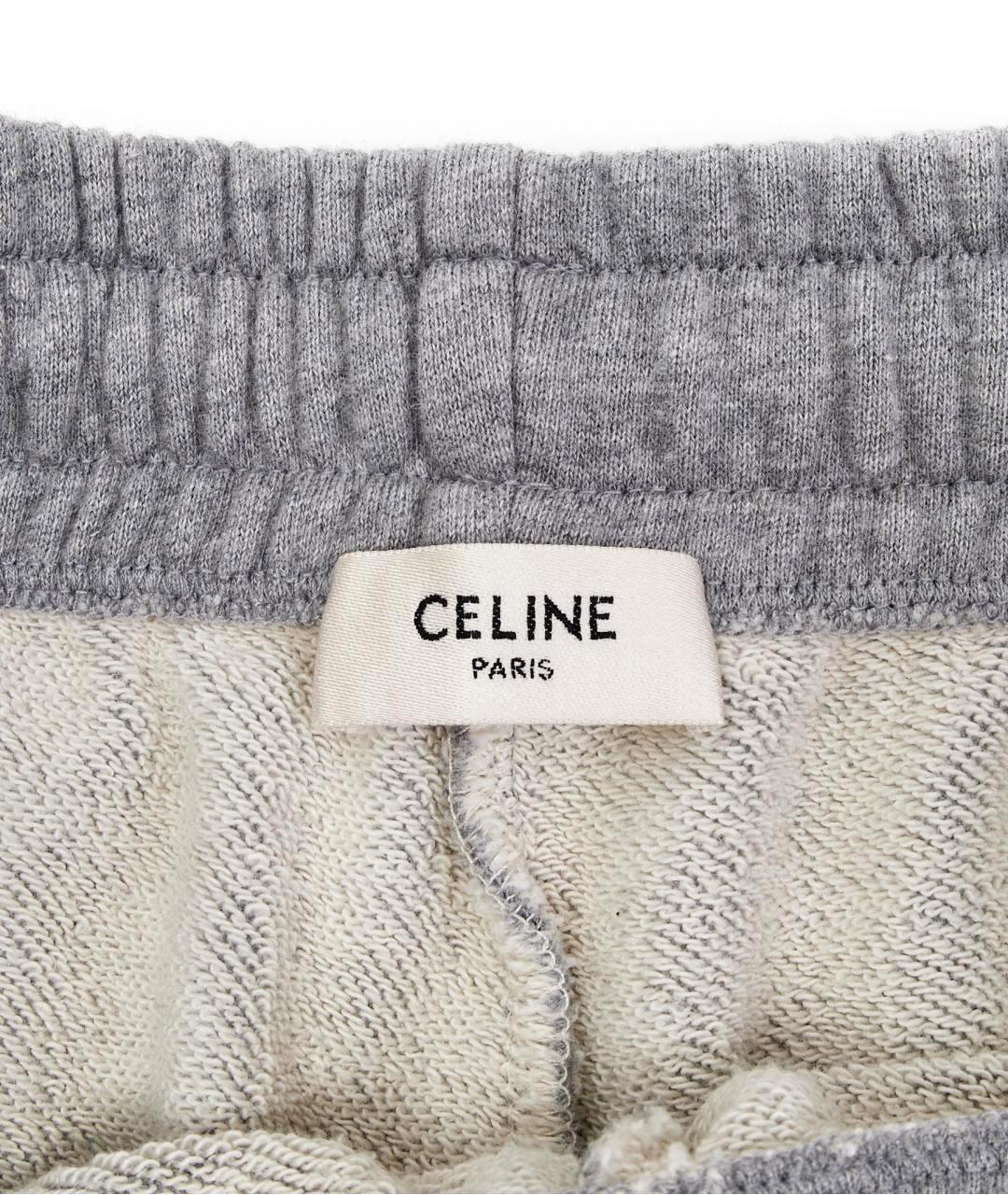 CELINE Серые хлопковые брюки широкие, фото 7