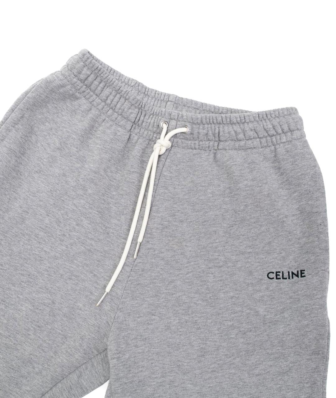 CELINE Серые хлопковые брюки широкие, фото 9