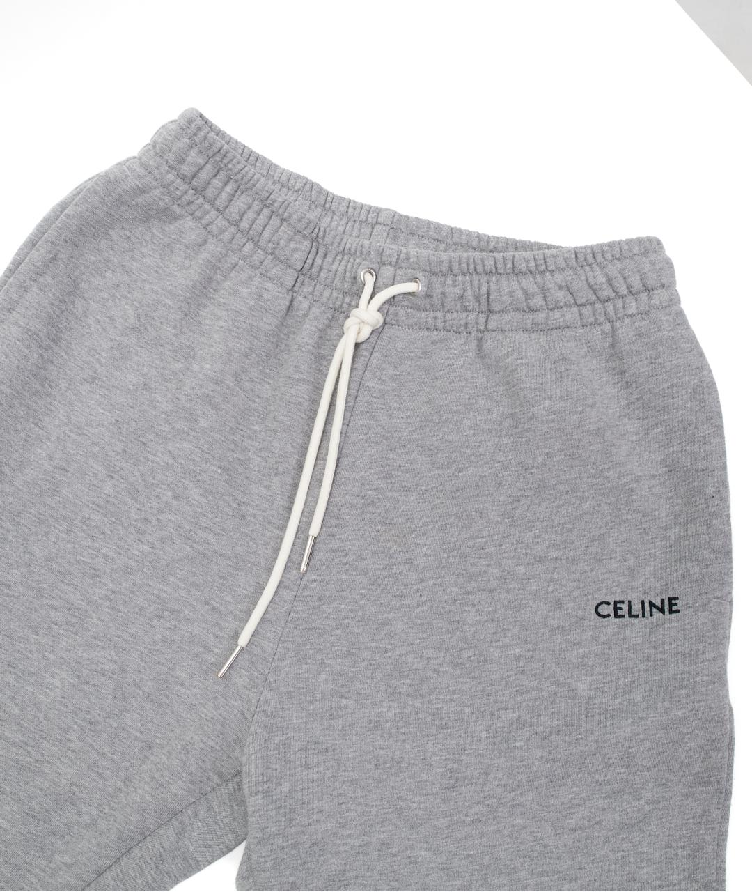CELINE Серые хлопковые брюки широкие, фото 3