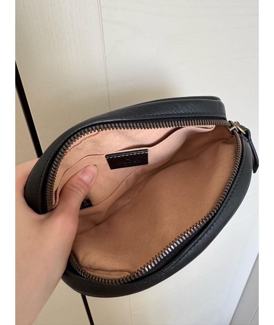 GUCCI Черная кожаная поясная сумка, фото 5