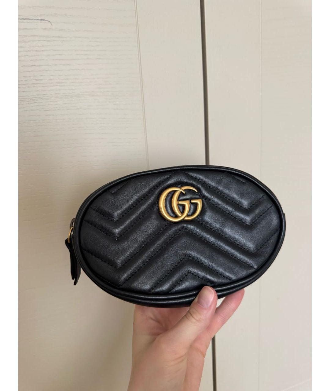 GUCCI Черная кожаная поясная сумка, фото 6