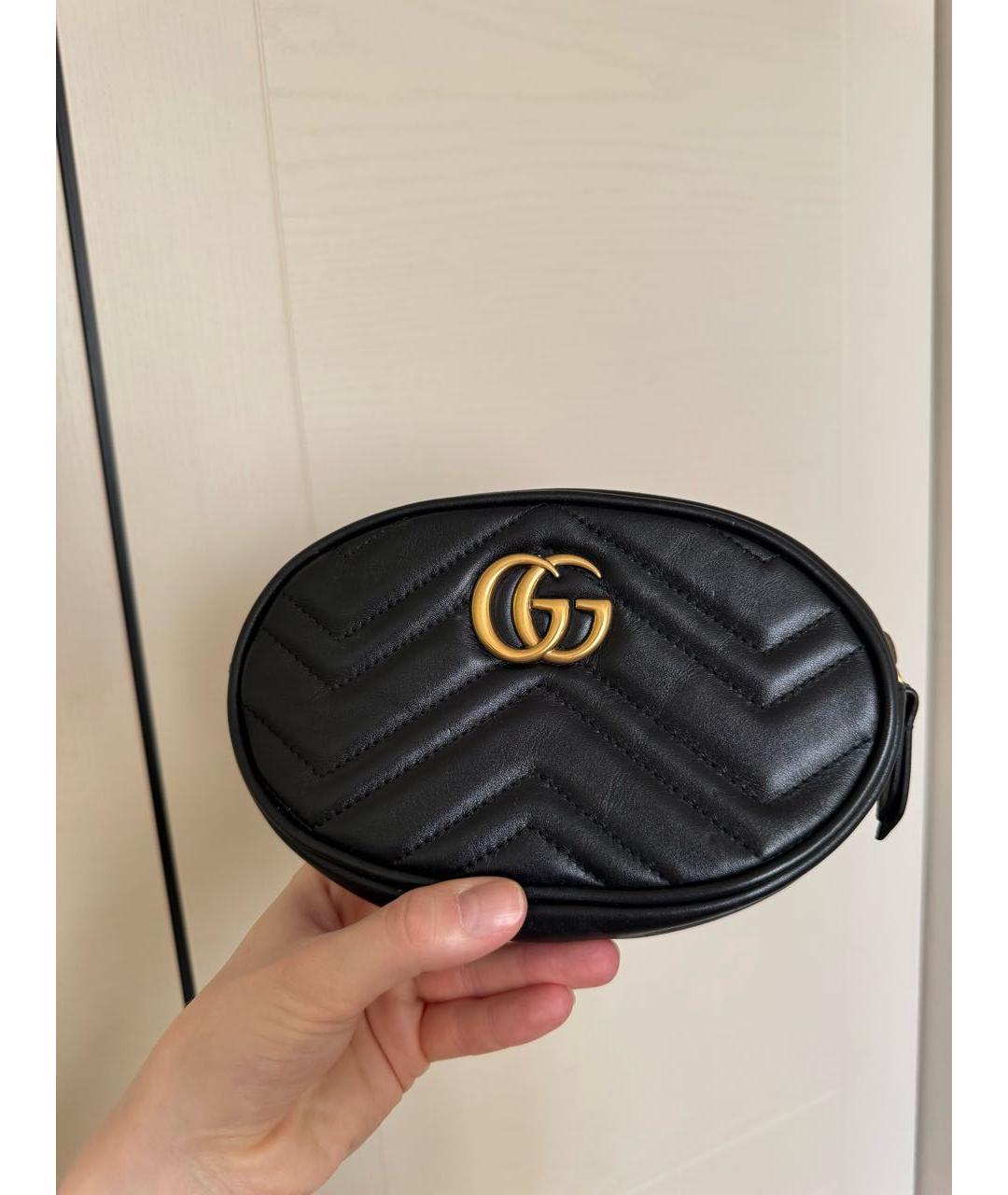 GUCCI Черная кожаная поясная сумка, фото 4