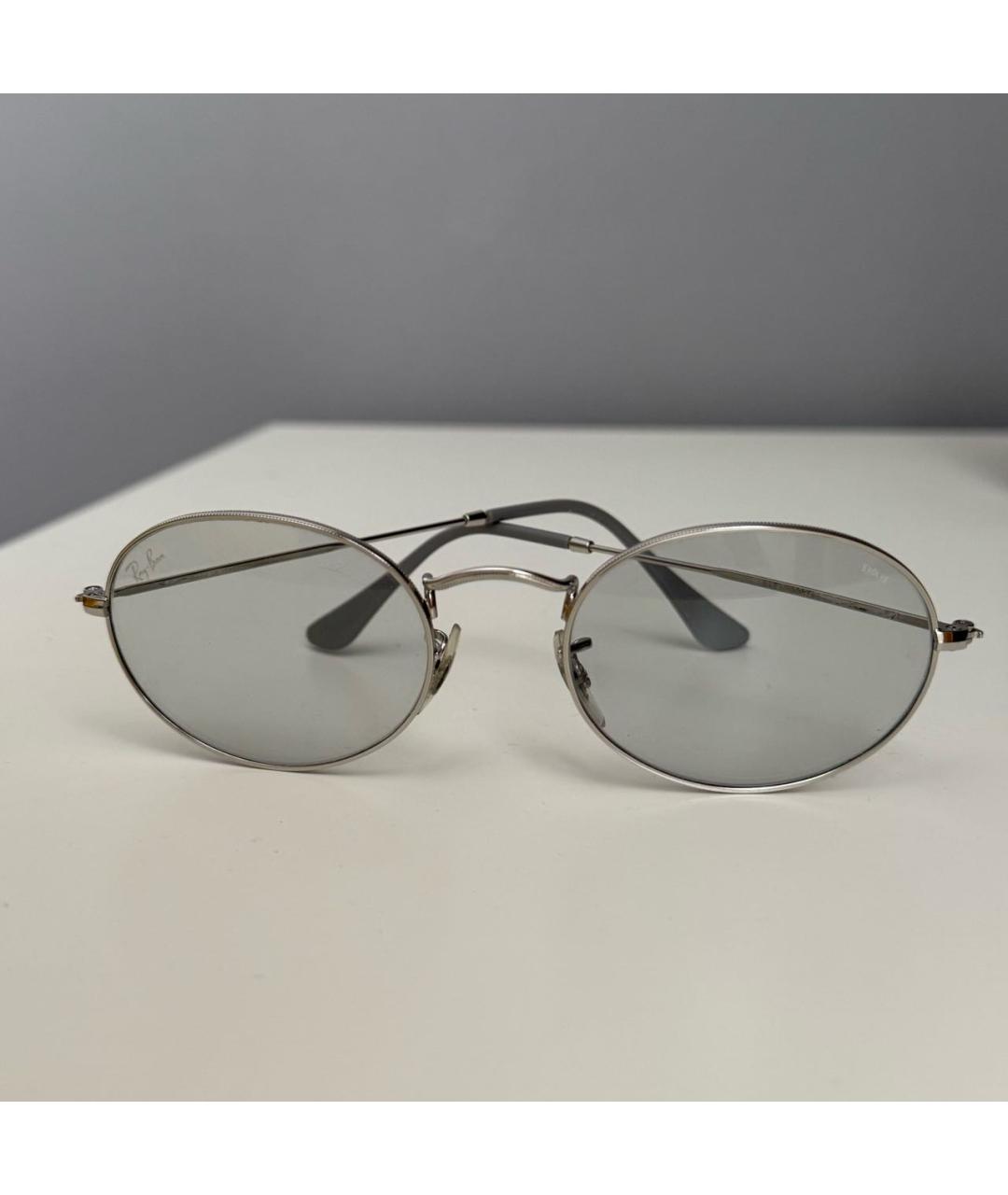 RAY BAN Серебряные металлические солнцезащитные очки, фото 6