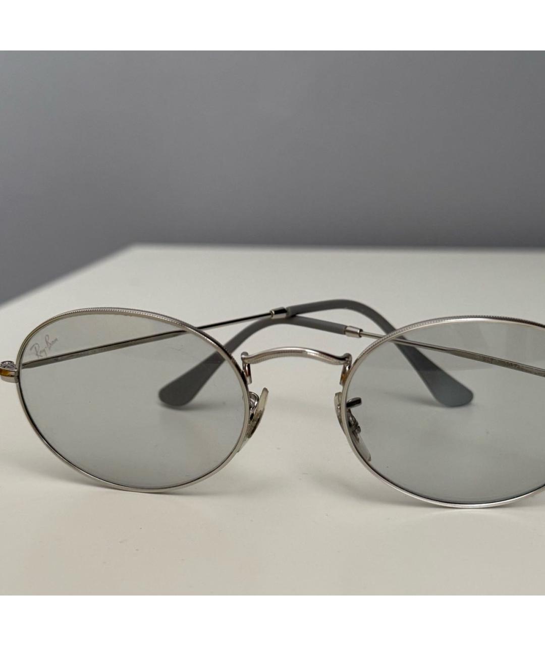 RAY BAN Серебряные металлические солнцезащитные очки, фото 5