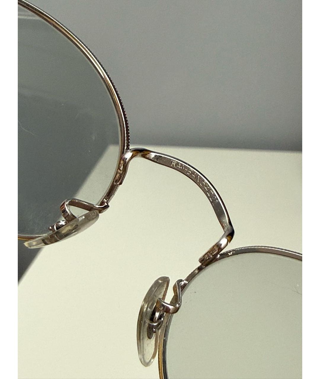 RAY BAN Серебряные металлические солнцезащитные очки, фото 2