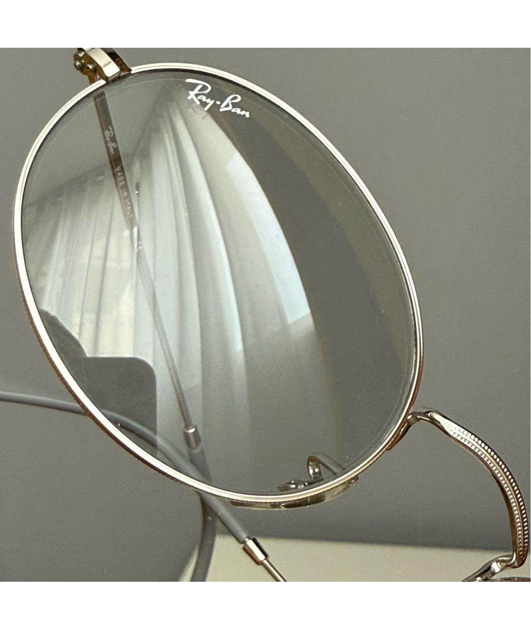RAY BAN Серебряные металлические солнцезащитные очки, фото 4