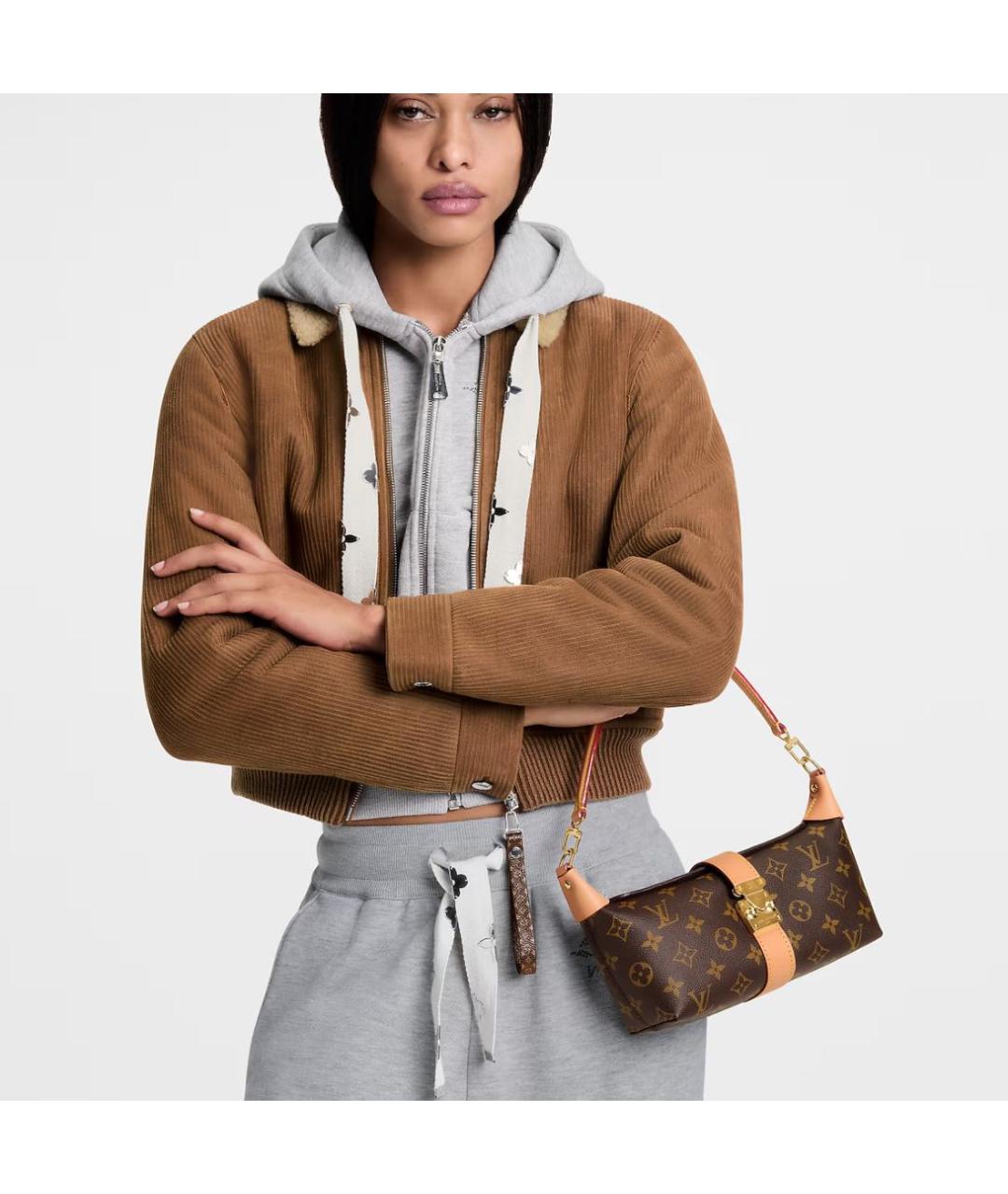 LOUIS VUITTON Коричневая сумка с короткими ручками, фото 2