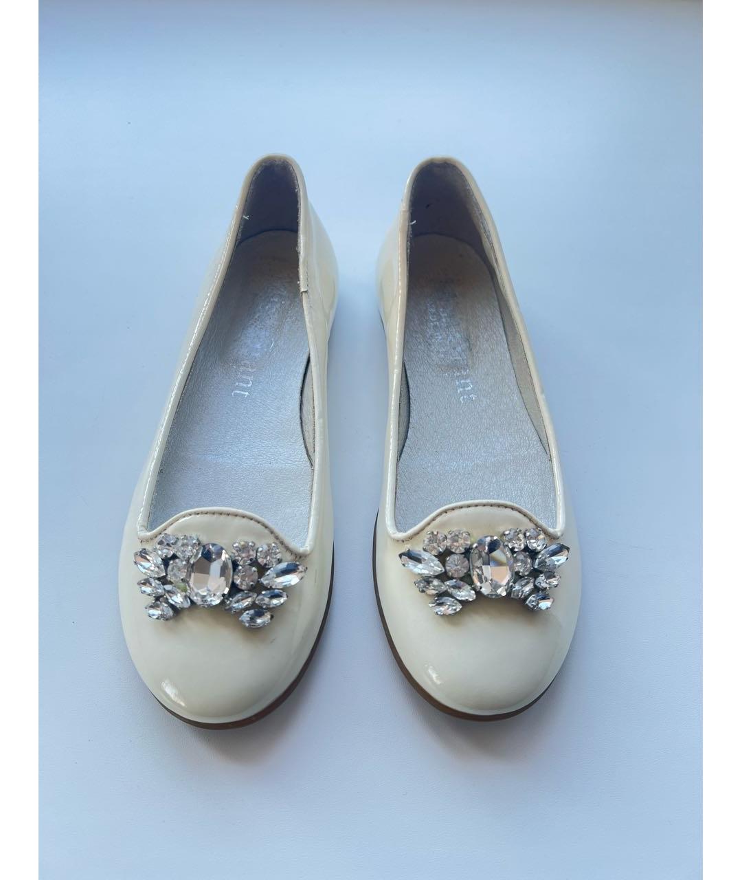 MISS BLUMARINE Белые кожаные балетки, фото 6
