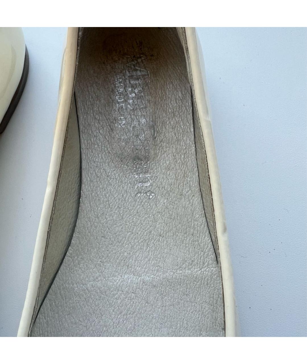 MISS BLUMARINE Белые кожаные балетки, фото 5