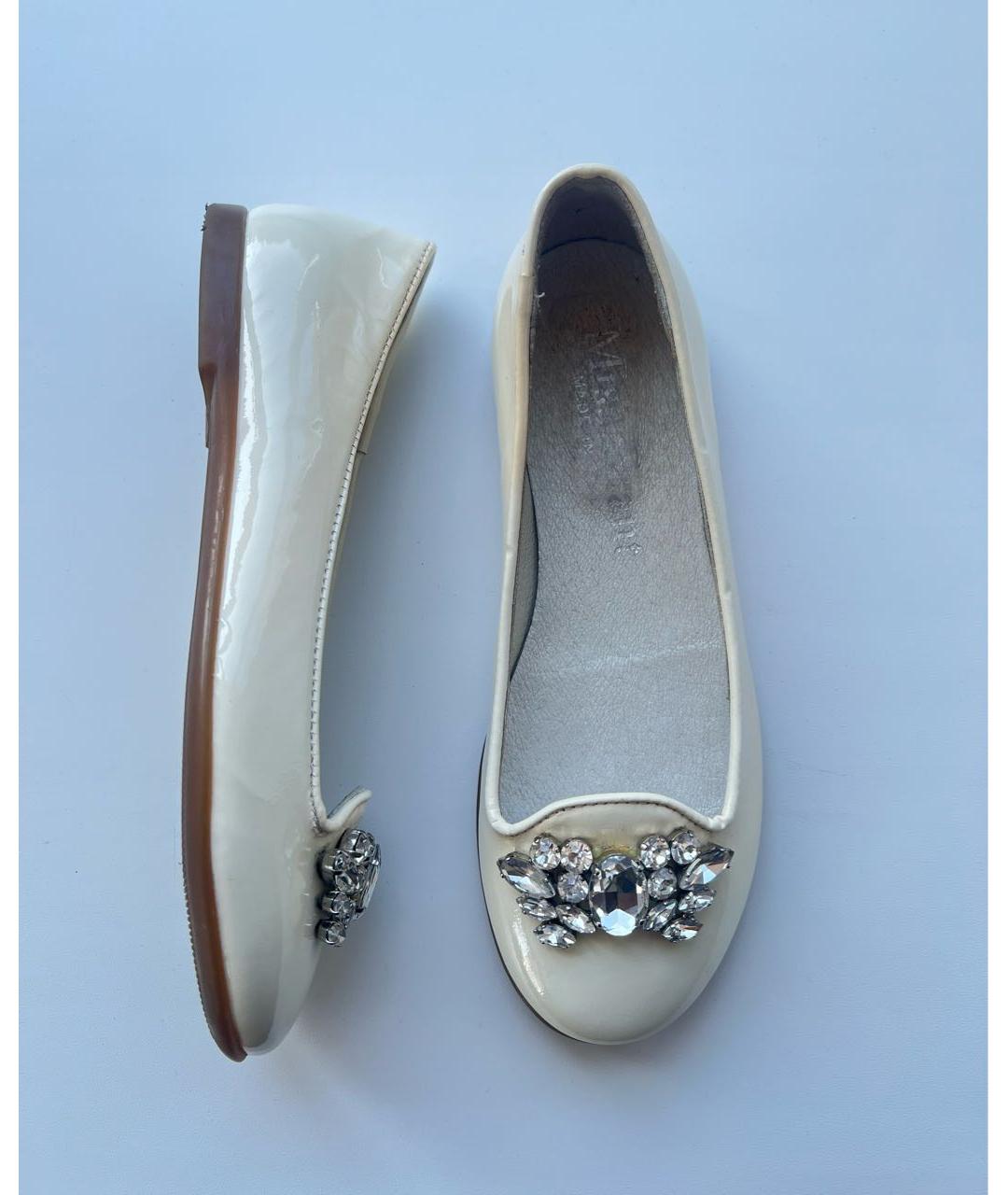 MISS BLUMARINE Белые кожаные балетки, фото 2
