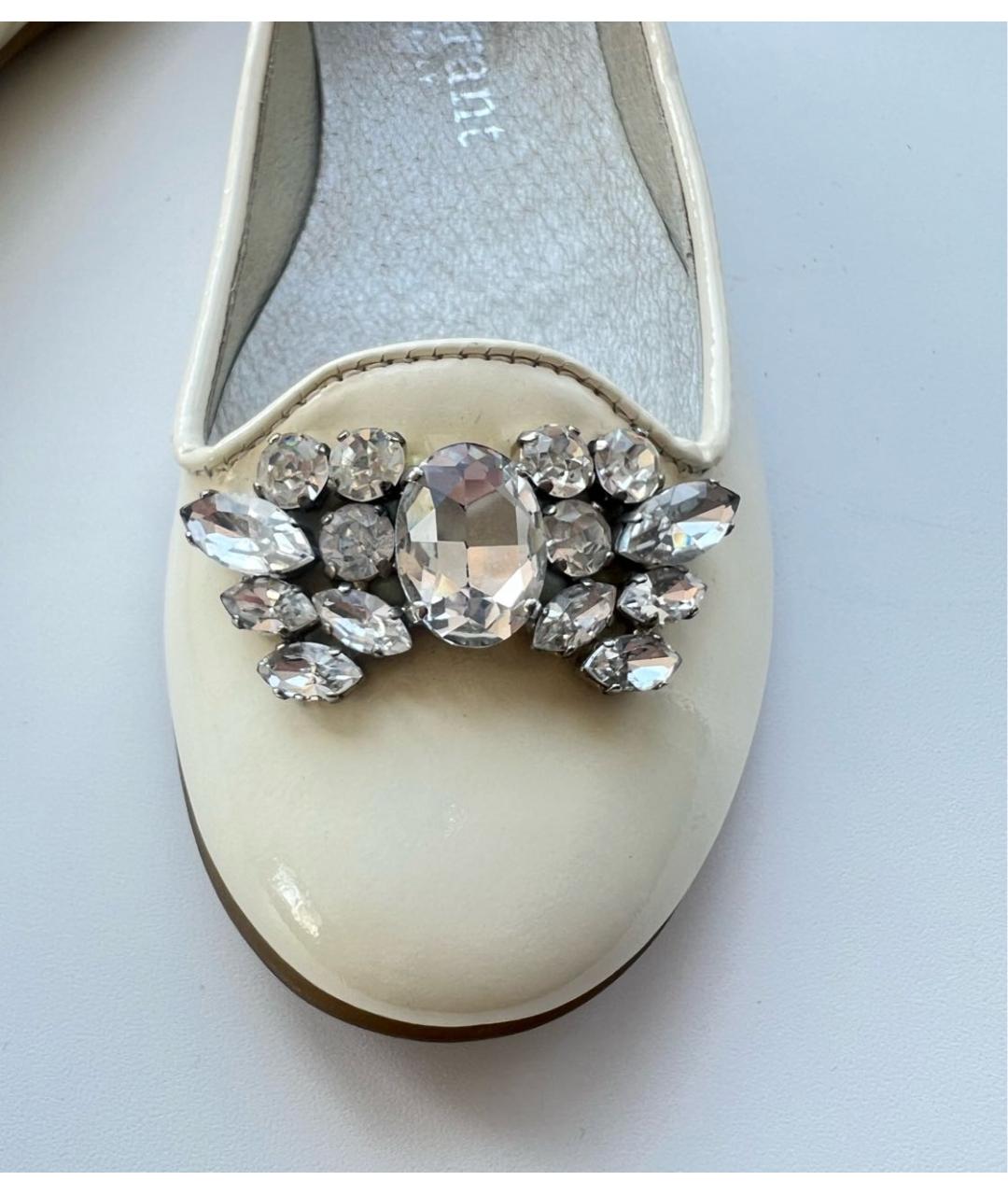 MISS BLUMARINE Белые кожаные балетки, фото 3