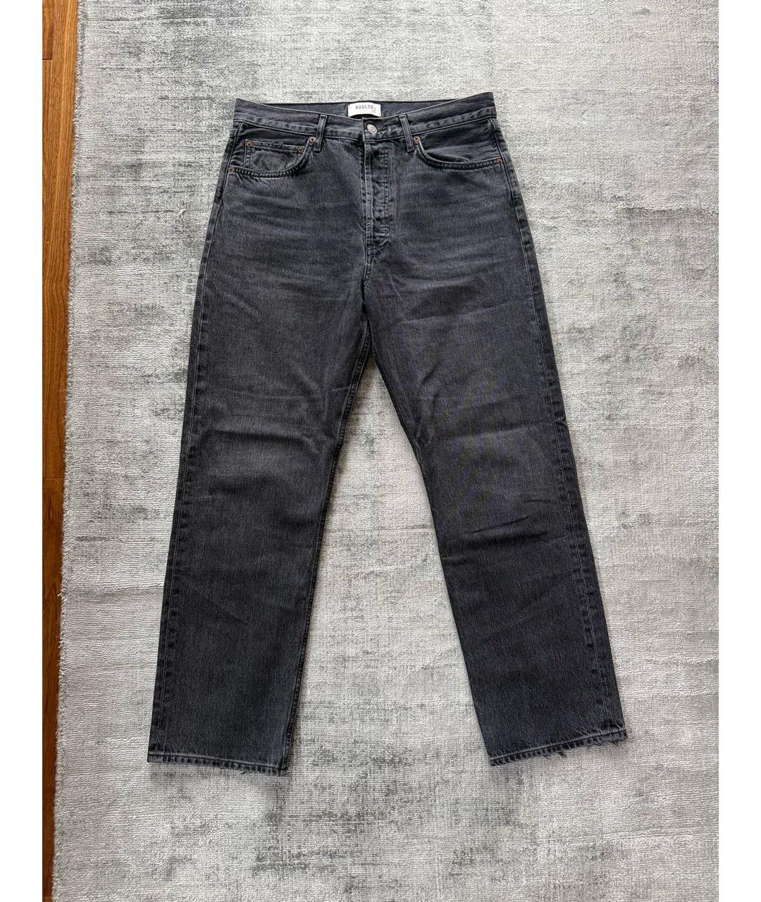 AGOLDE Антрацитовые хлопковые прямые джинсы, фото 6