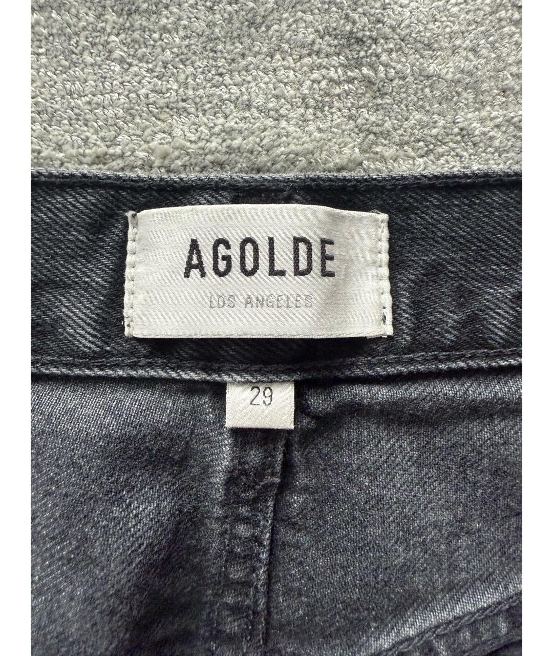 AGOLDE Антрацитовые хлопковые прямые джинсы, фото 3