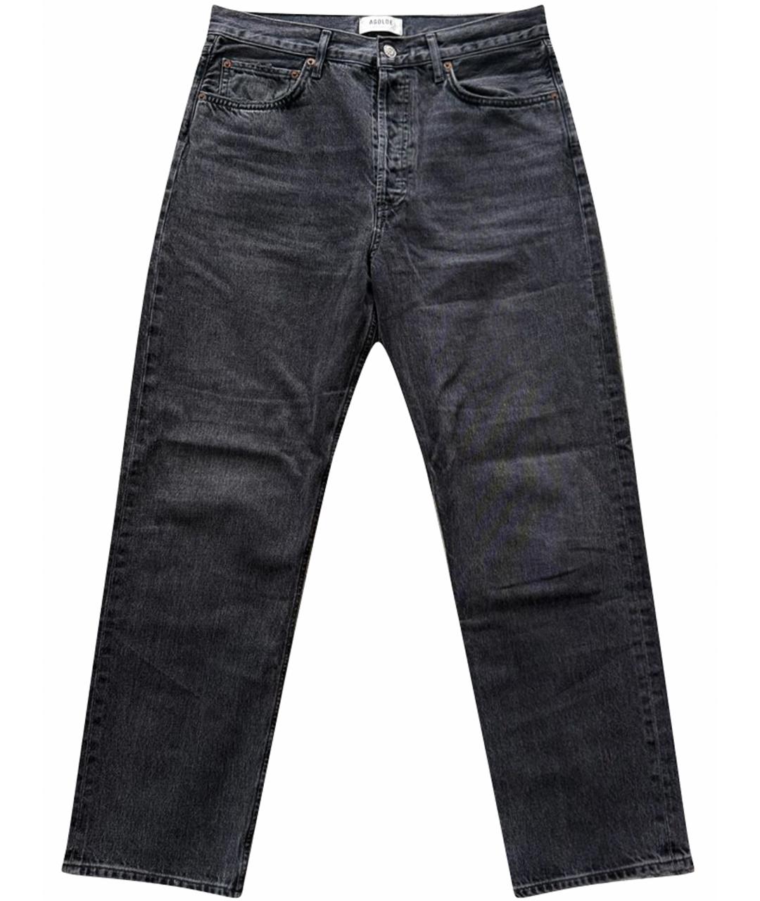 AGOLDE Антрацитовые хлопковые прямые джинсы, фото 1