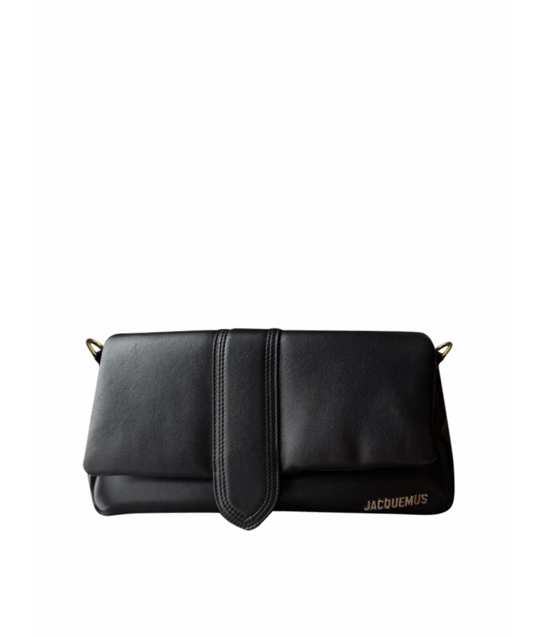 JACQUEMUS Черная кожаная сумка через плечо, фото 1